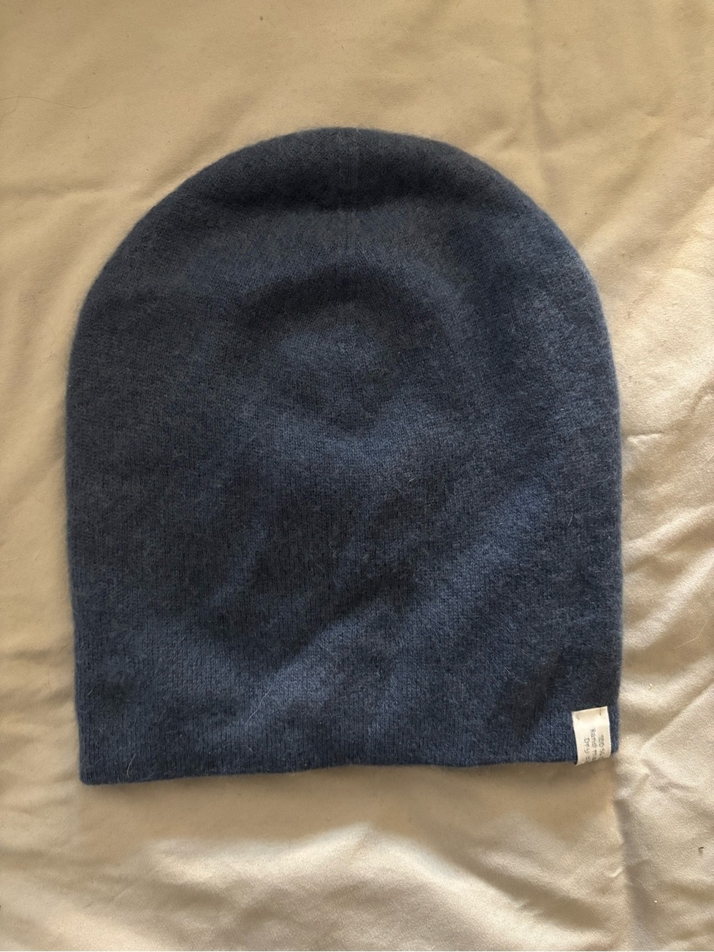 Navy Beanie Hat - 100% Cashmere